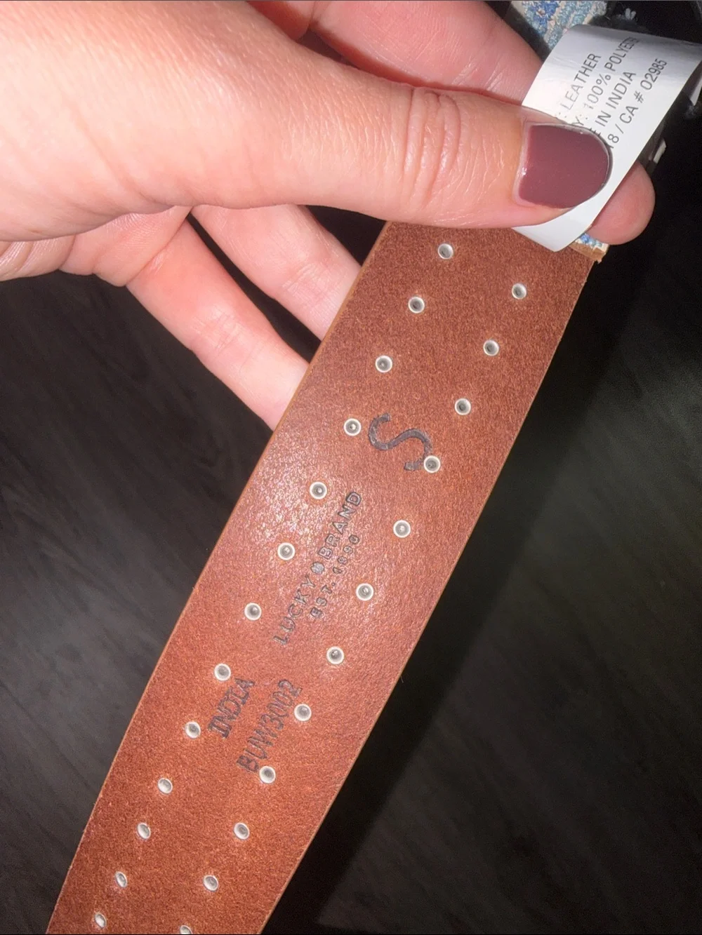 Lucky Brand Light Blue Woven Embroidered Belt with Cream Loop